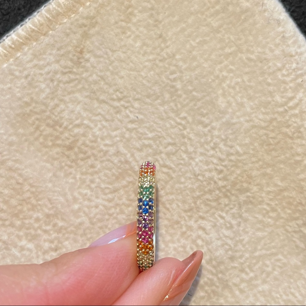 Multi Colored Pave Ring - image 2